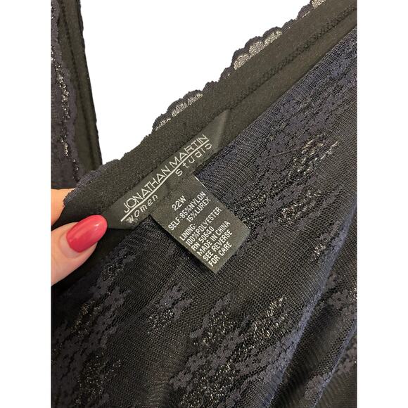 Jonathan Martin Women Studios Black Lace Dress - Size 22 - Picture 3 of 8